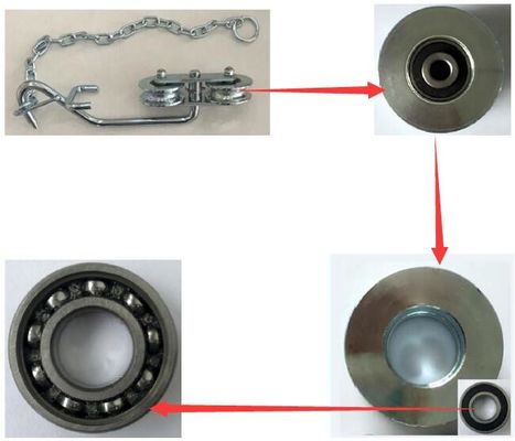 केले के खेत के लिए जंजीरों के साथ ISO9001 जस्ती केले केबलवे रोलर ट्रॉली चरखी