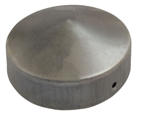 Flanges Dia 2 इंच ब्लैक स्टील फिनिश के साथ गोल पिरामिड पोस्ट कैप